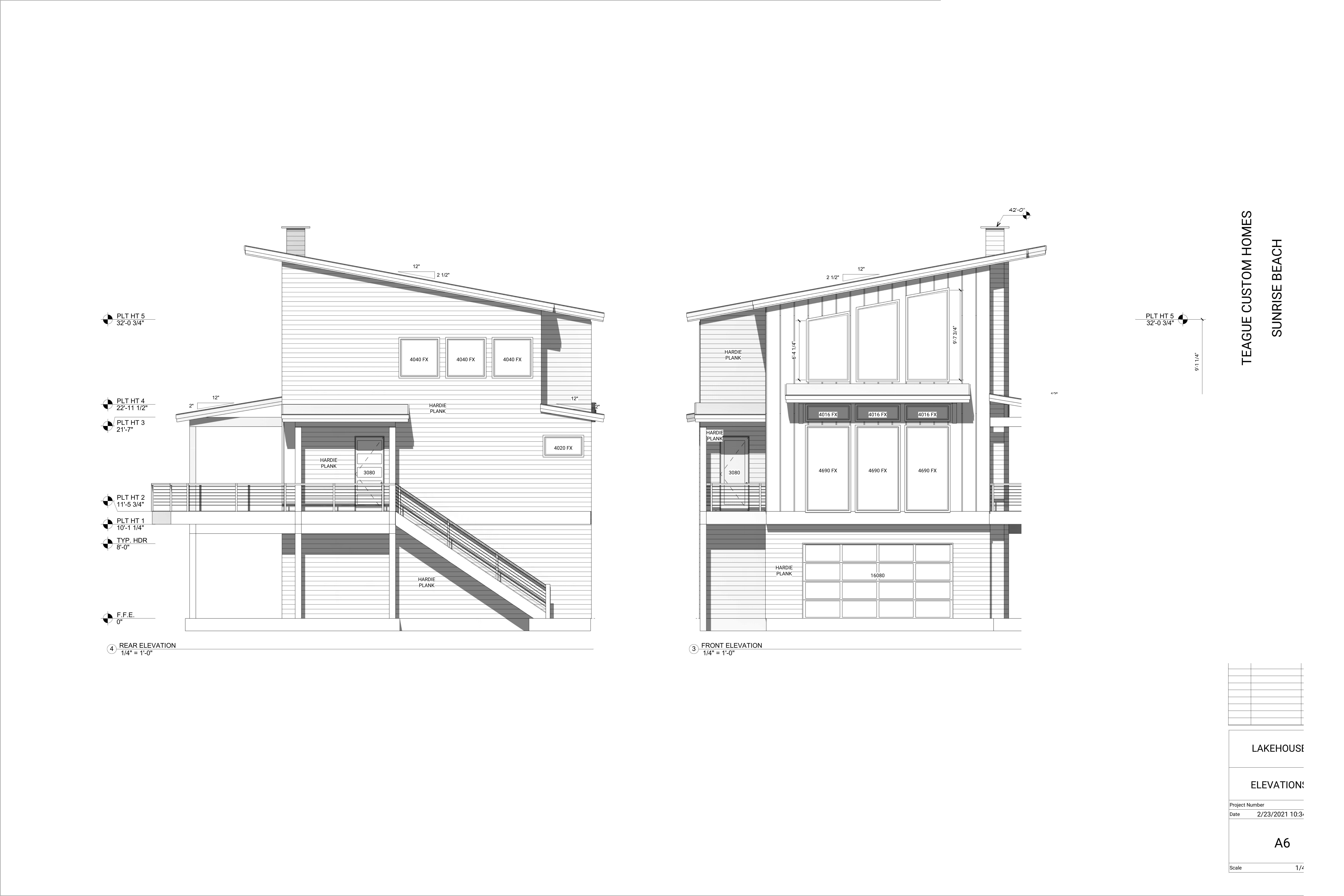Sunrise Beach — Elevation Drawing