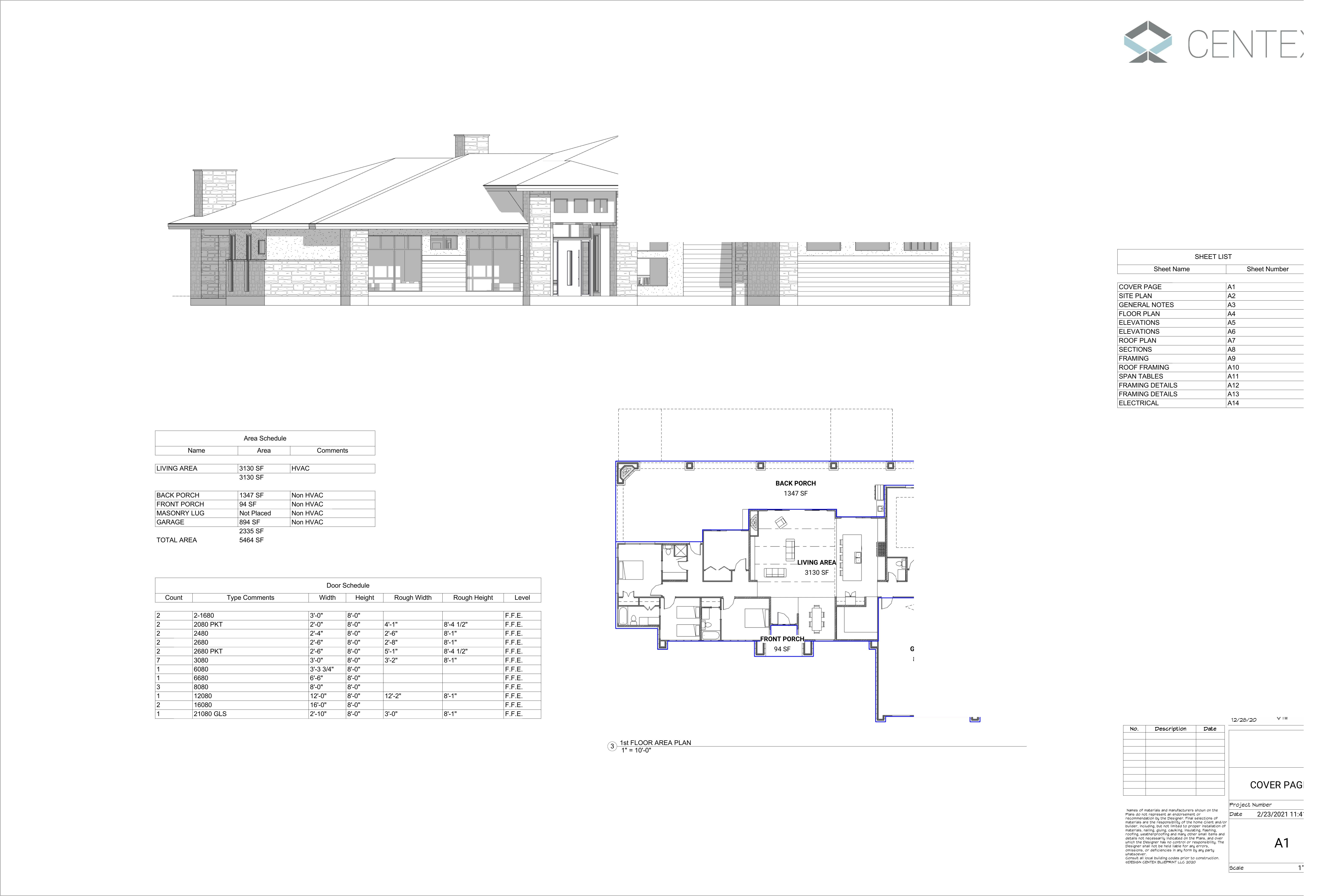Private Residence — Elevation Drawing